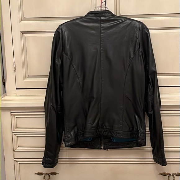 Woman’s Danier leather modern moto jacket.  Black.  Size Small. - Picture 2 of 6